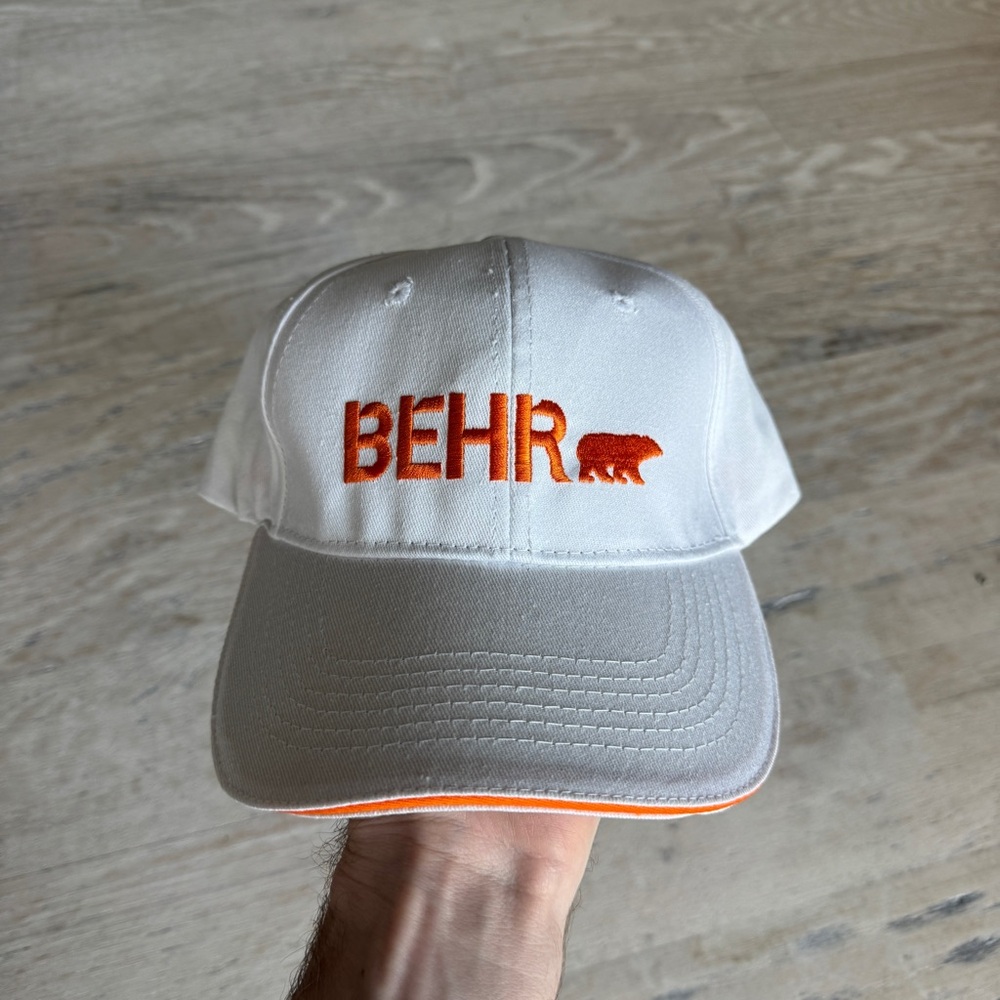 Behr White and Orange Cap